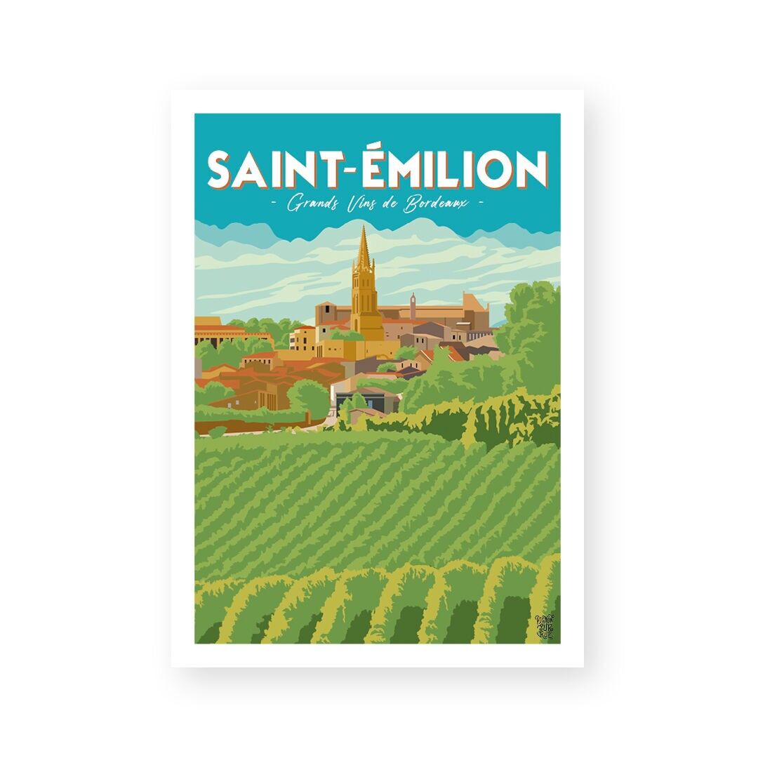 Manifesto/manifesto da parete d'epoca "Saint-Emilion"