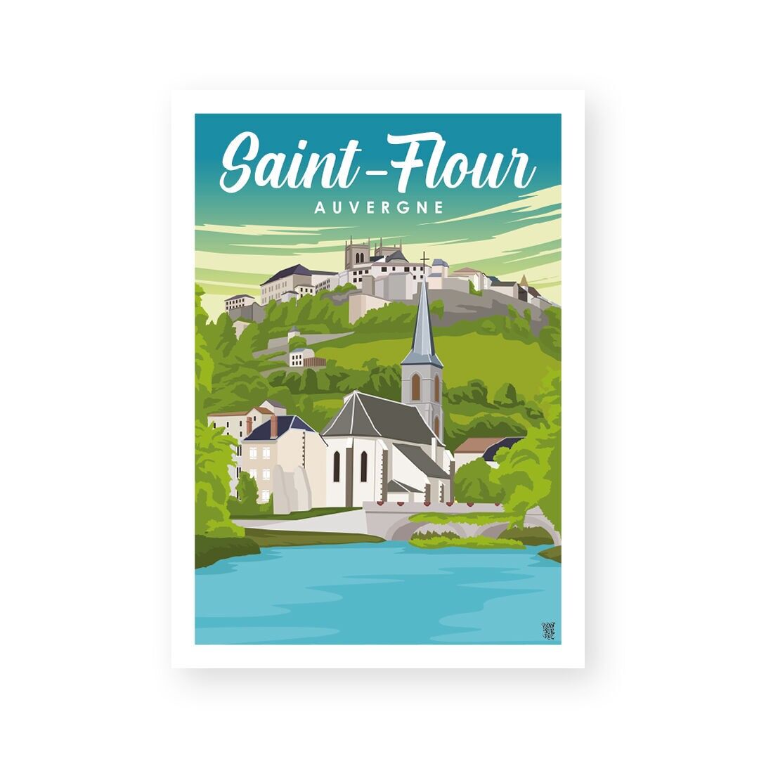 Manifesto/manifesto da parete vintage "Saint-Flour"