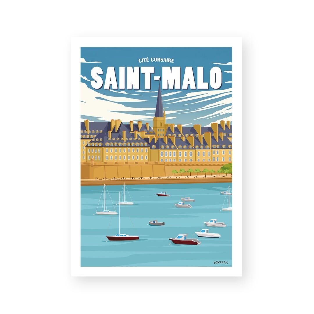 Manifesto/manifesto da parete d'epoca "Saint-Malo"