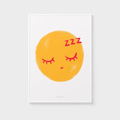 A3 Wall Art Print | Good night emoticon