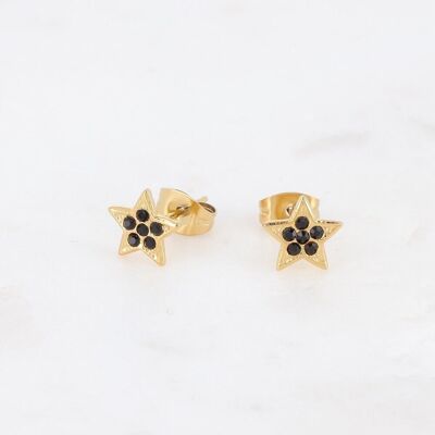 Golden Puce Mariam earrings and black zirconias
