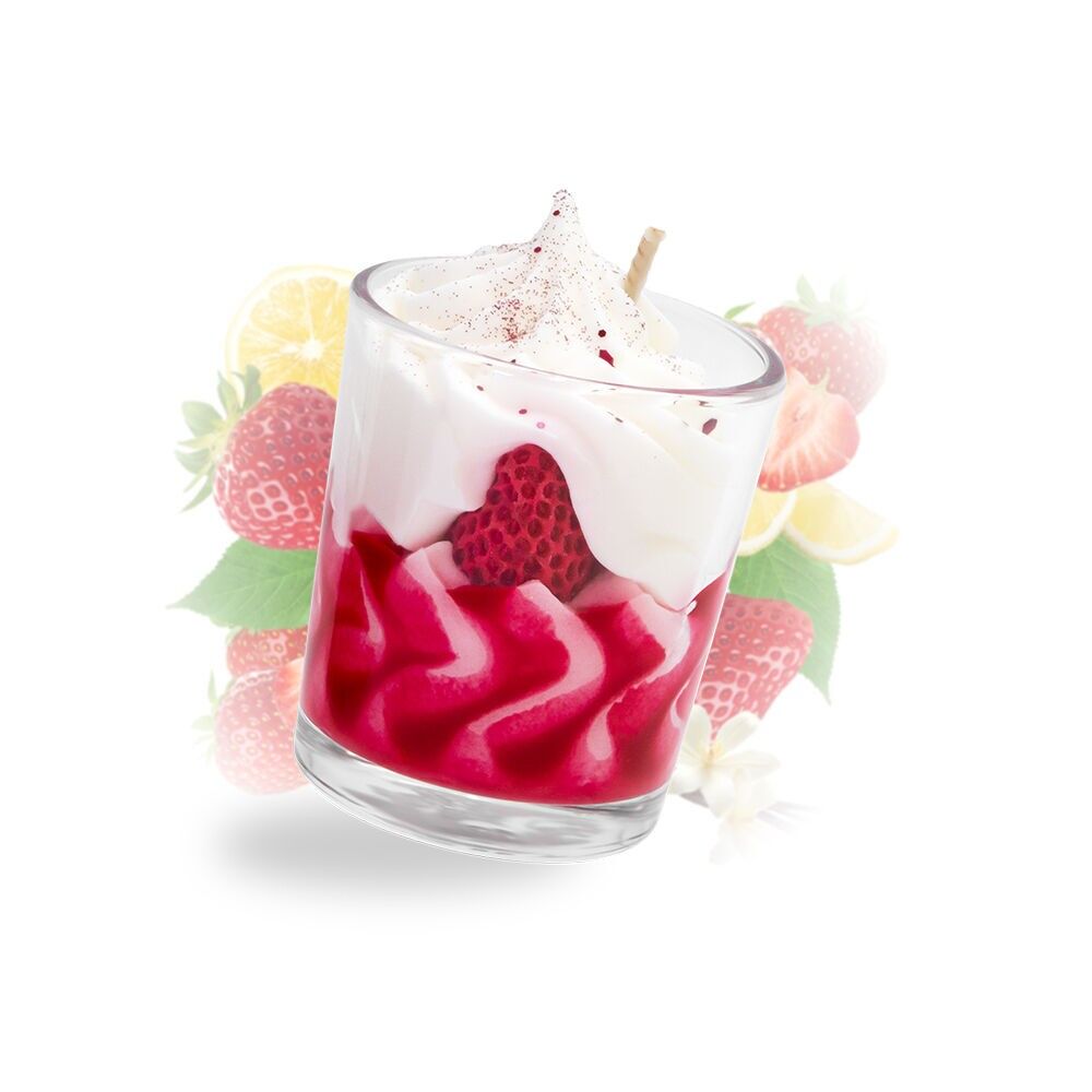 Petite bougie chantilly fraise des bois - fêtes des mères