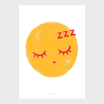 Impresión de arte de pared A4 | Emoticono de buenas noches