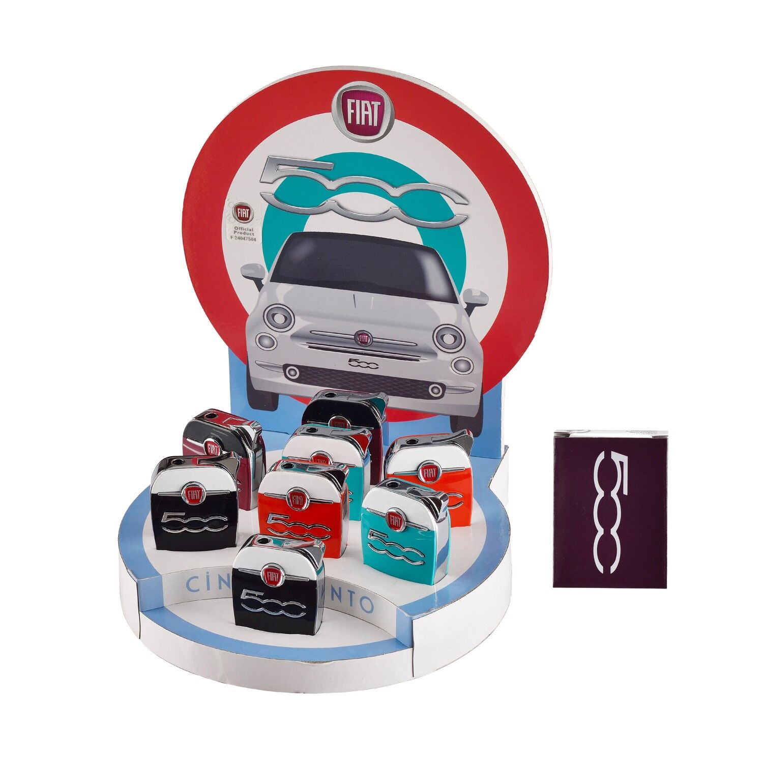 Fiat Display de 8 mecheros metálicos Fiat Cinquecento CUADRADOS surtidos