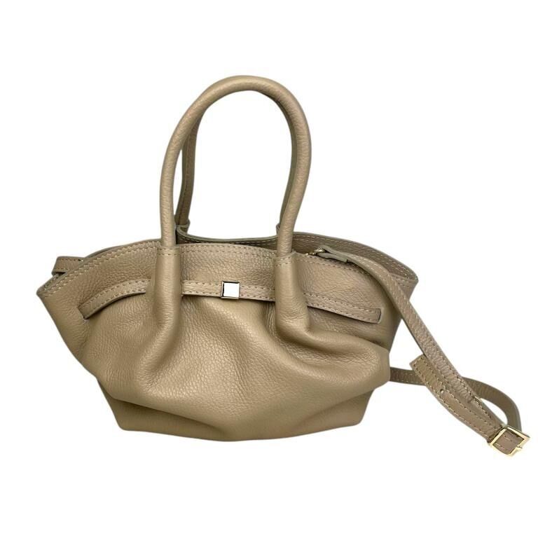 Borsa a mano in pelle italiana per donna con 2 manici corti, 1 tracolla e ottima qualità