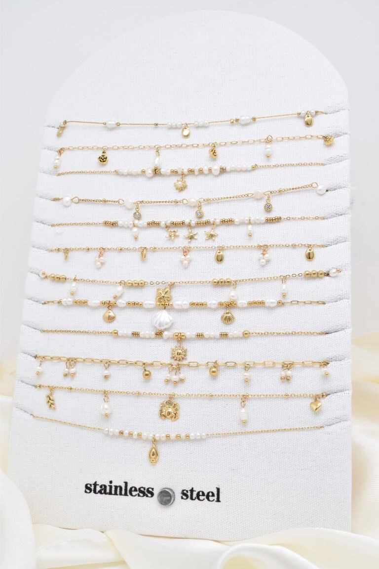 Collana di perle d'acqua dolce in acciaio inossidabile - BJ210240