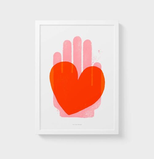 A3 Wall Art Print | Graphic Red Heart