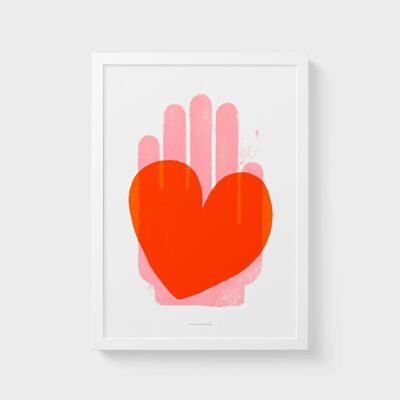 A3 Wall Art Print | Graphic Red Heart