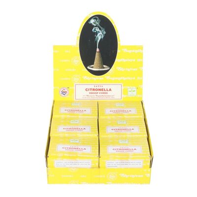 12 paquets de cônes d'encens Dhoop à la citronnelle par Satya