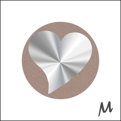 Etichette – Cuore argento – 500 pezzi