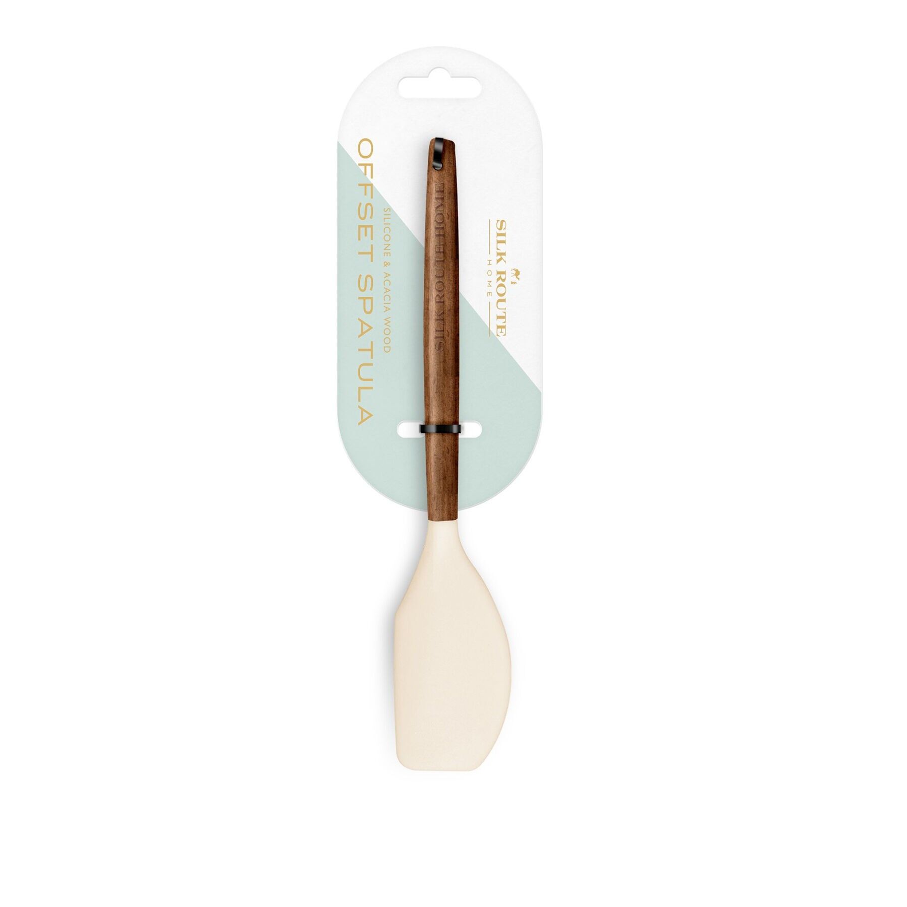 Acacia Wood & Cream Silicone Offset Spatula