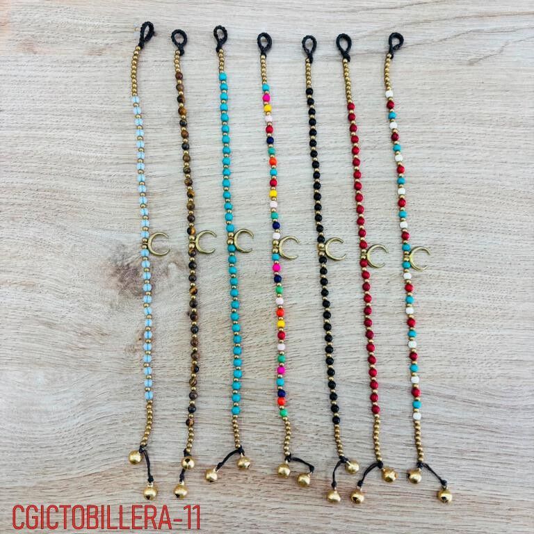 Pulsera Tobillera de Mujer en Latón con Diseño Luna. Promo B2B