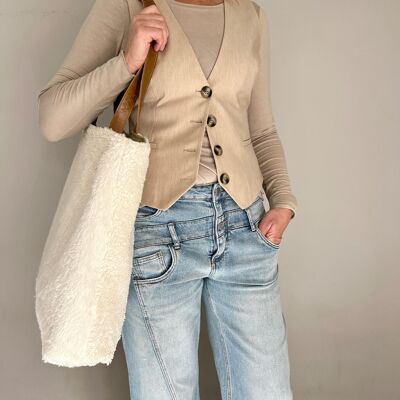 Reversible TeddyBag -cotton -vintage canvas