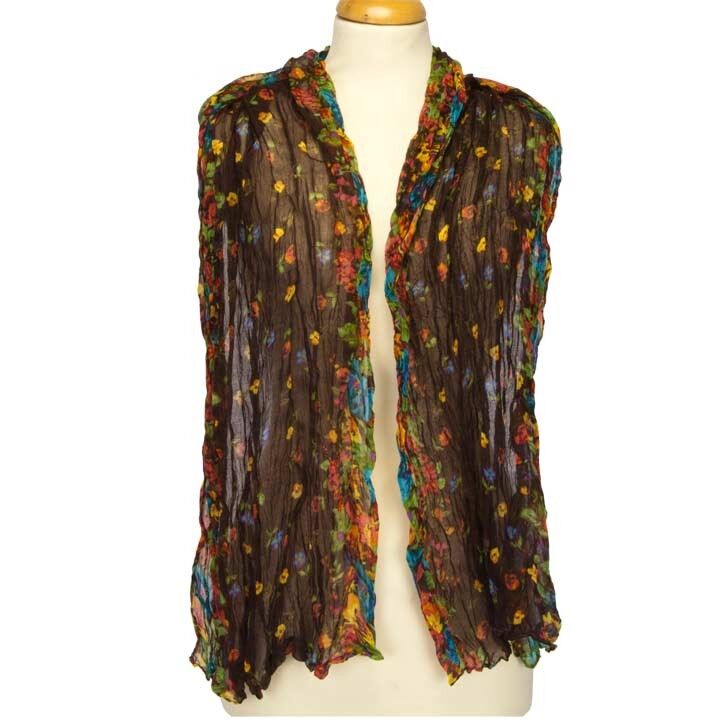 Scarf crinkle look, 160x50cm, brown-colored 2