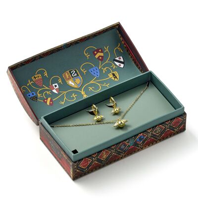 Coffret cadeau Quidditch Harry Potter avec un joli collier et des boucles d'oreilles Vif d'or