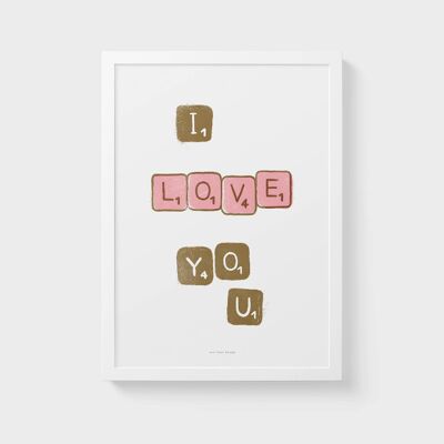 A3 Wall Art Print | I love you