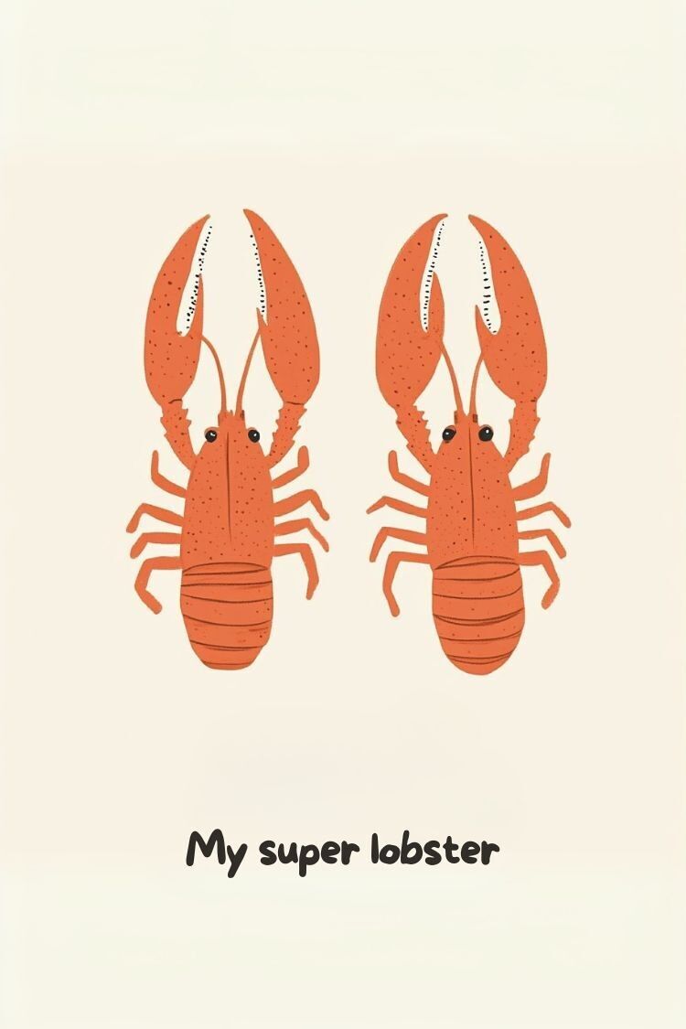 Póster retro vintage de langosta