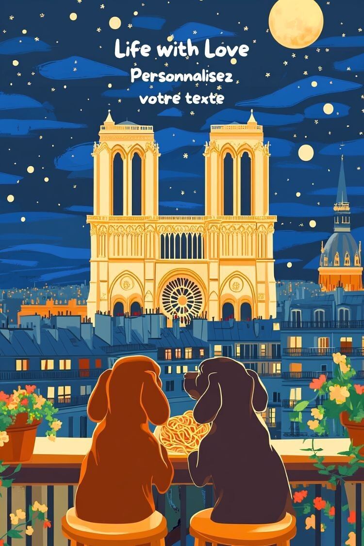 Anpassbares Notre-Dame de Paris-Hundeposter