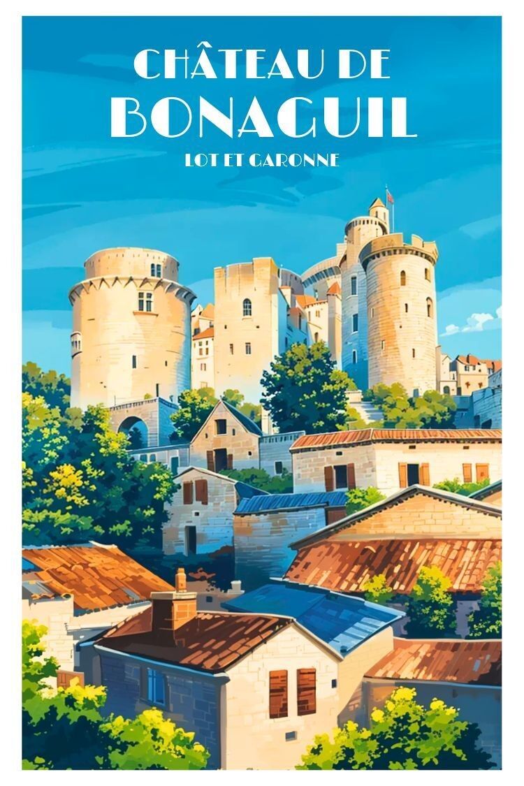 Poster Schloss Bonaguil - Lot et Garonne