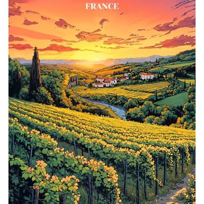 Lot Et Garonne Poster - Vineyard Landscape