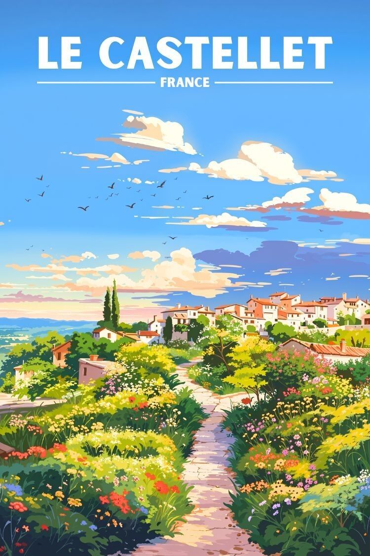 Le Castellet Poster - Dorfposter Var Provence