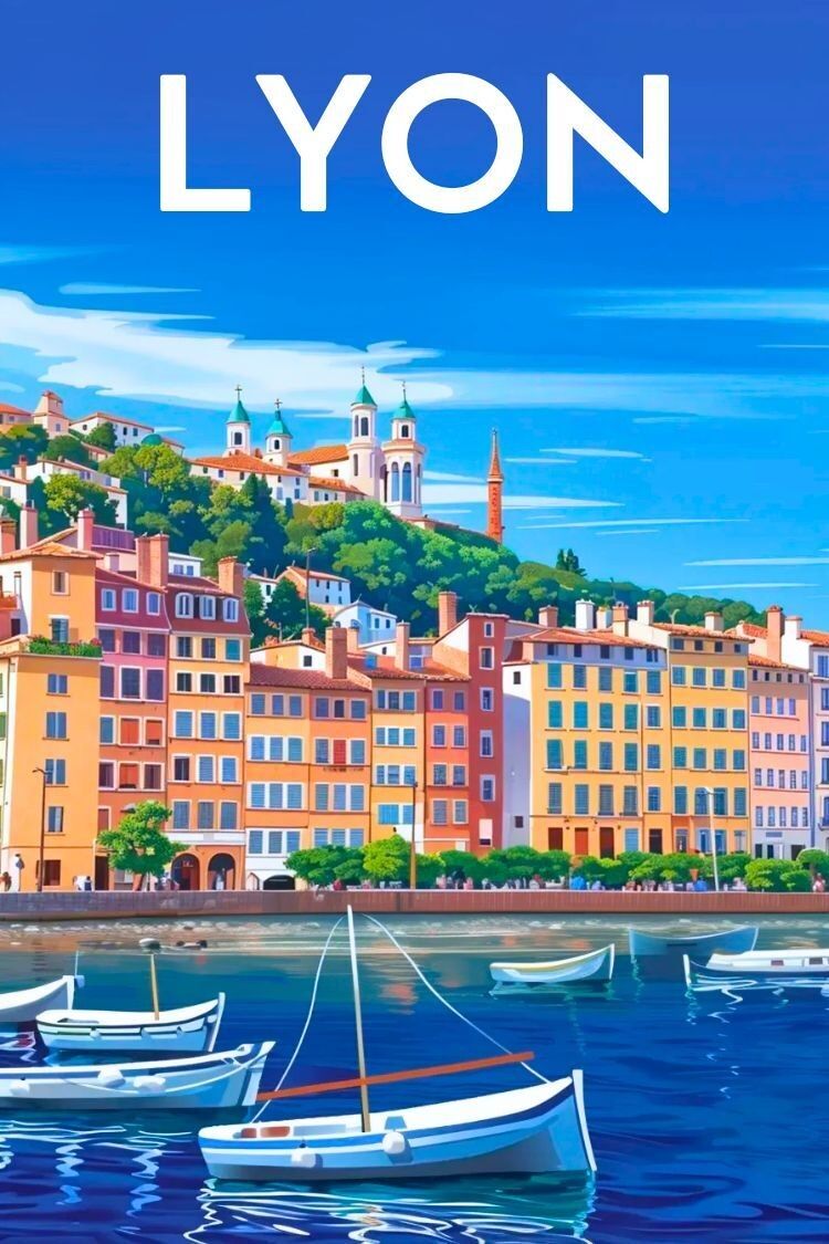 Poster Illustration - Old Lyon & Fourvière Basilica