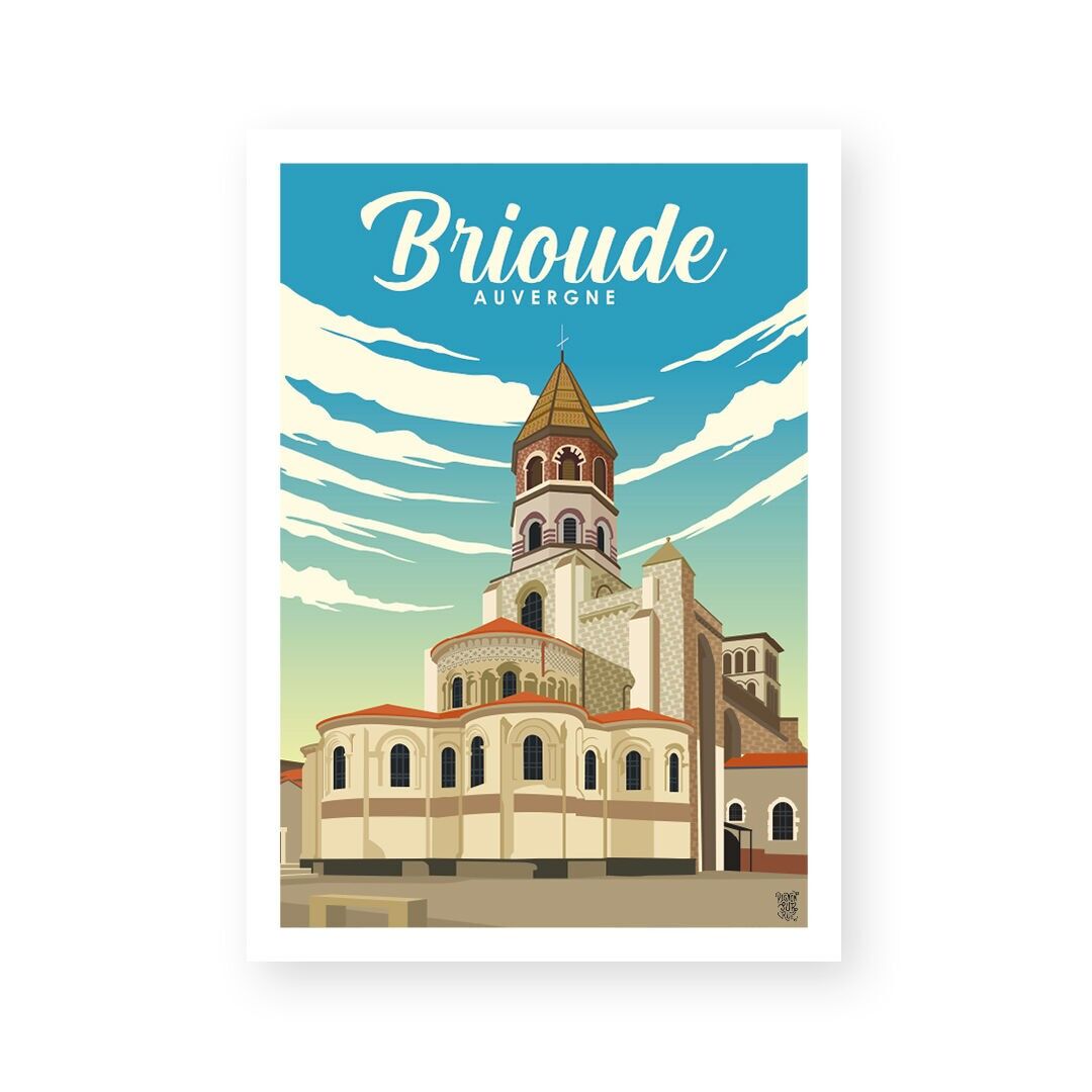 Affiche "Brioude" poster mural vintage