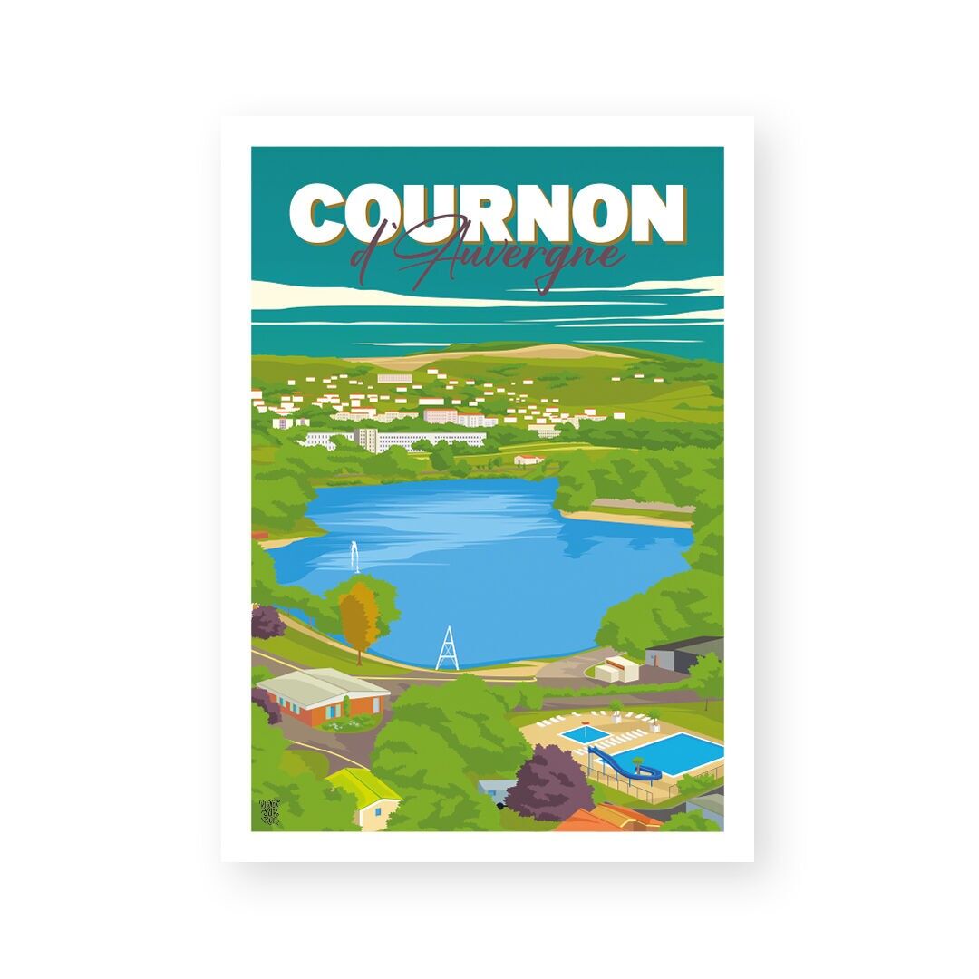 Vintage-Poster/Wandposter „Lake Cournon“.