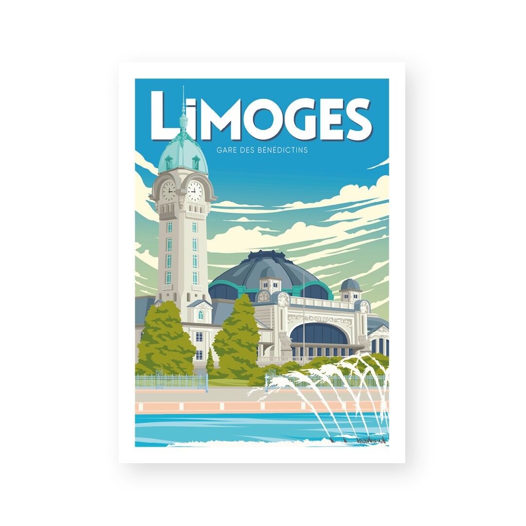 Póster/cartel de pared vintage de "Limoges"