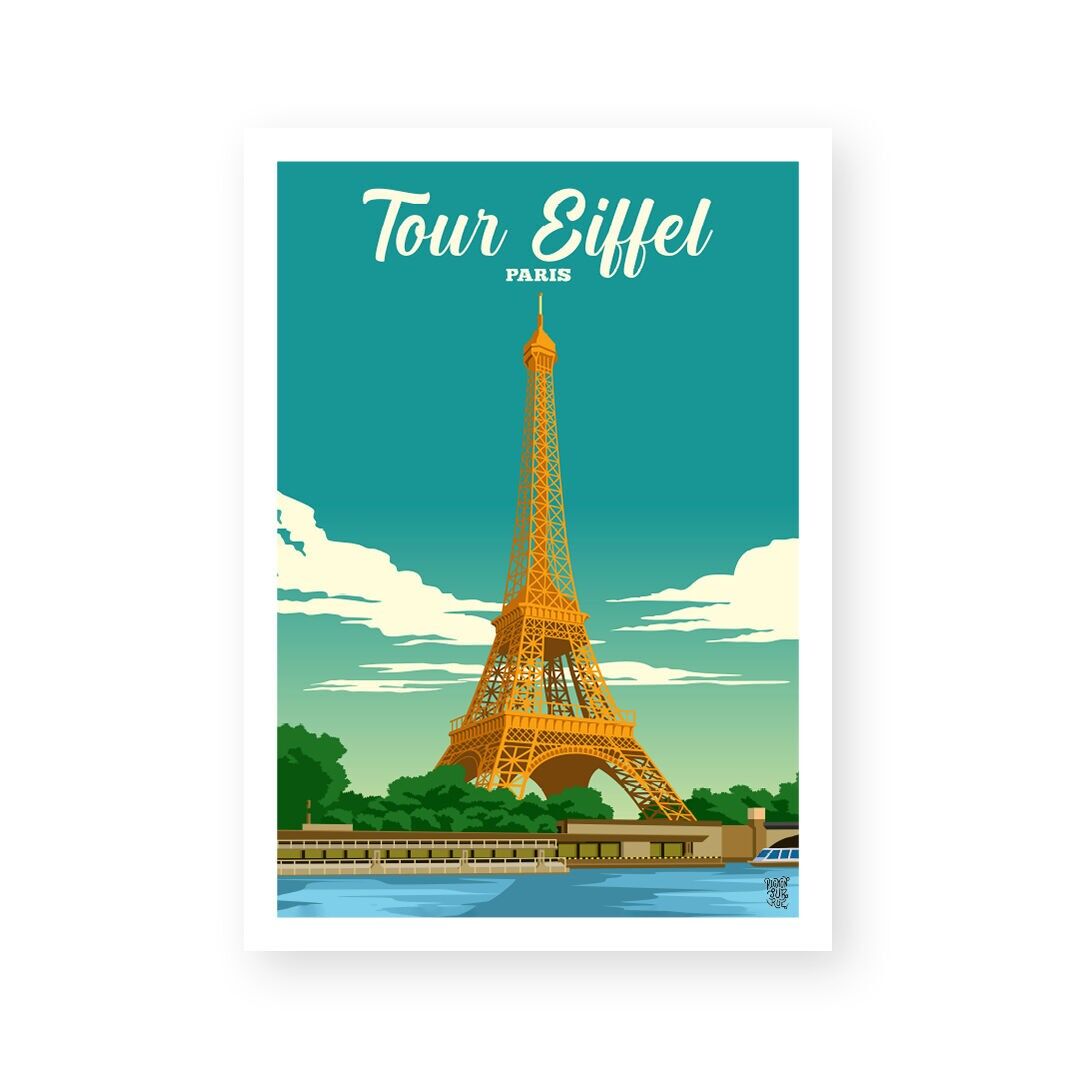 Vintage Eiffelturm-Poster/Wandposter