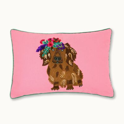 Funda de almohada Dachshund de pelo largo