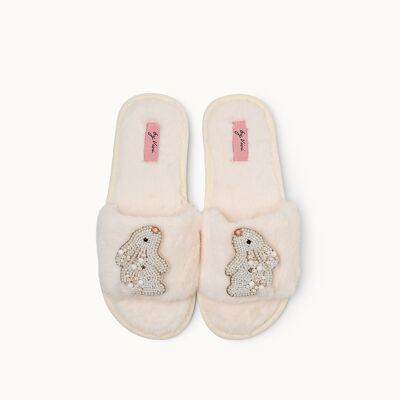 Pair of brooches for slippers: Bunnies