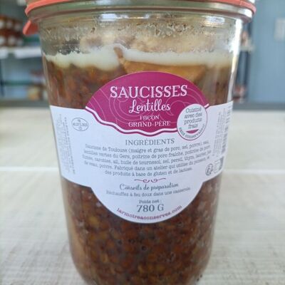 Salsicce di lenticchie stile Grand Pere 780g