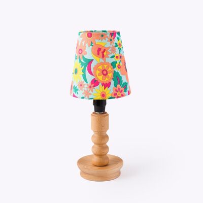Pequeña pantalla de lámpara hippie con clip en color azul