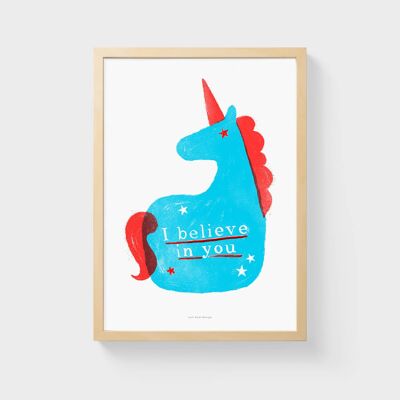 Stampa artistica da parete A3 | Unicorno magico