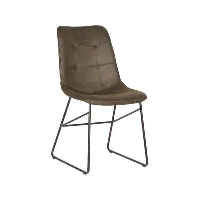 Chaise de salle à manger Slim Homestoreking - Vert armée - Microfibre
