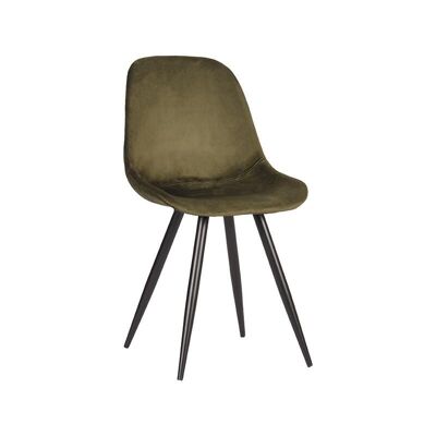 Chaise de salle à manger Capri de Homestoreking - Vert armée - Velours