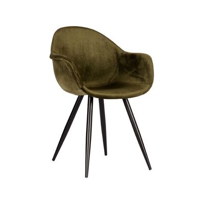 Chaise de salle à manger Forli de Homestoreking - Vert armée - Velours