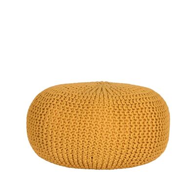 Pouf tricoté Homestoreking - Ocre - Coton - L