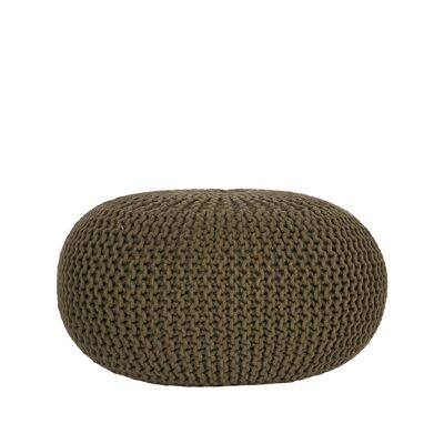 Homestoreking Couverture tricotée - Vert armée - Coton - L
