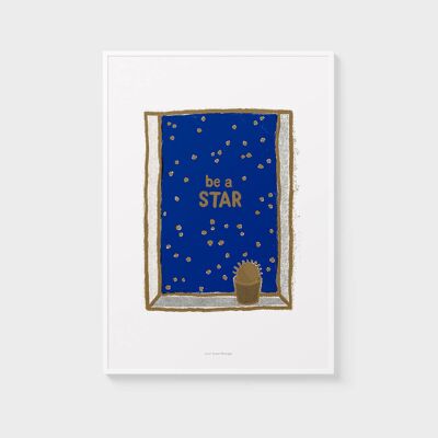 A4-Wand-Kunstdruck | Nachthimmel mit Sternen