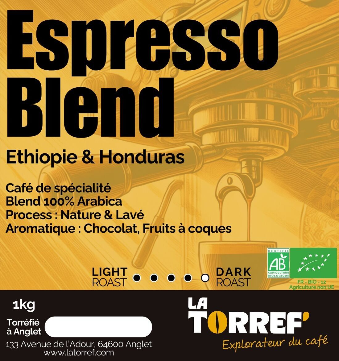 Espresso Blend Bio - 1kg - 100% Arabica - Café de spécialité en grain