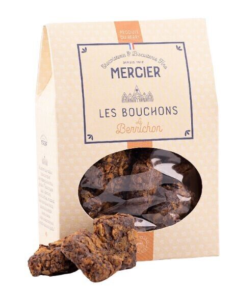 LES BOUCHONS BERRICHON: Flaky praline coated in flaky dark chocolate.Dark couverture chocolate 65% min cocoa