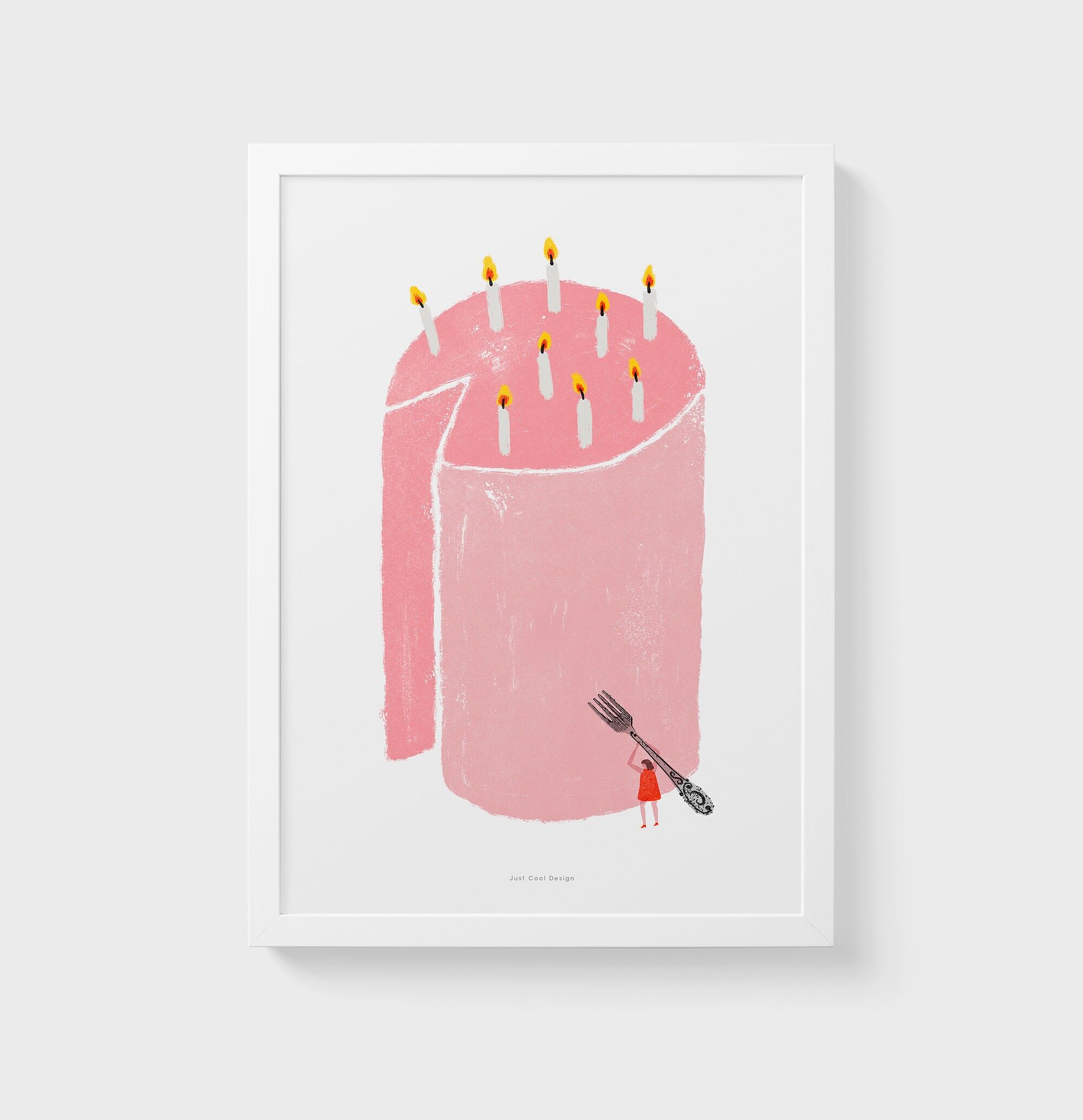 Druck von Wandgemälden A3 | pastell de cumpleaños rosa