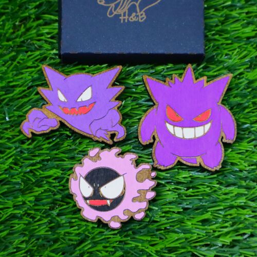 Pokémon Magnet Ghastly, Haunter, Gengar, Wooden Custom Geek, Nerd Anime, Gamer Gift, Housewarming Decoration
