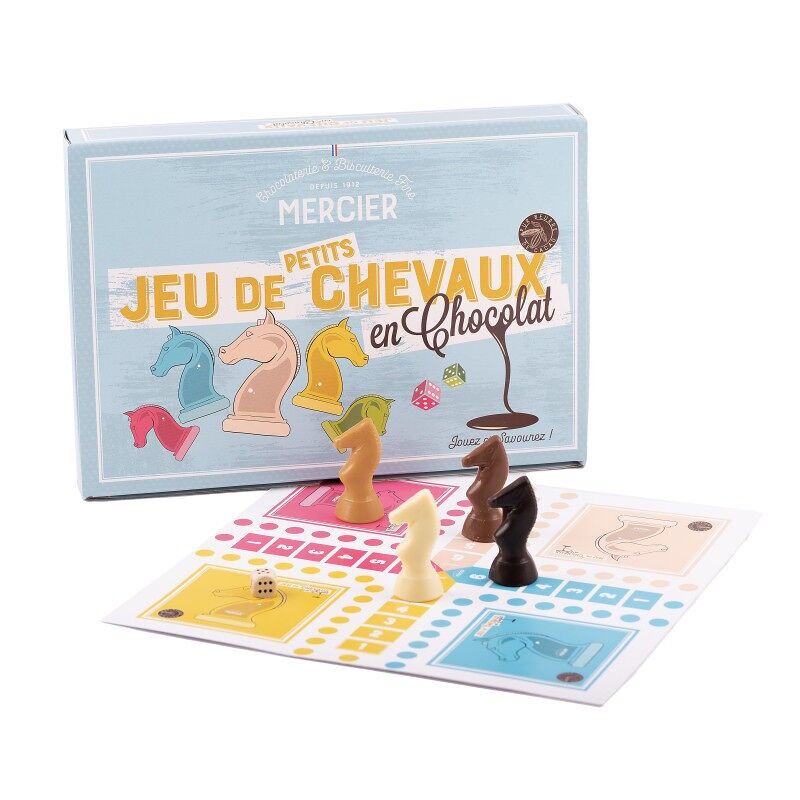 GAME OF LITTLE HORSES: assortment of dark, milk, white and blond chocolate