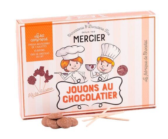 LA FÁBRICA DE PIRULETAS: 130g de chocolate con leche en forma de pistola y kit para hacer piruletas