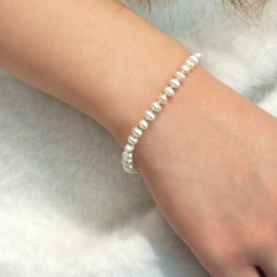 Bracciale in acciaio con perle Ophélie II