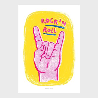 Stampa artistica su tavola A4 | Rock and roll