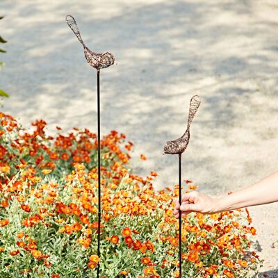 Pájaro de metal reciclado para decoración de jardín
